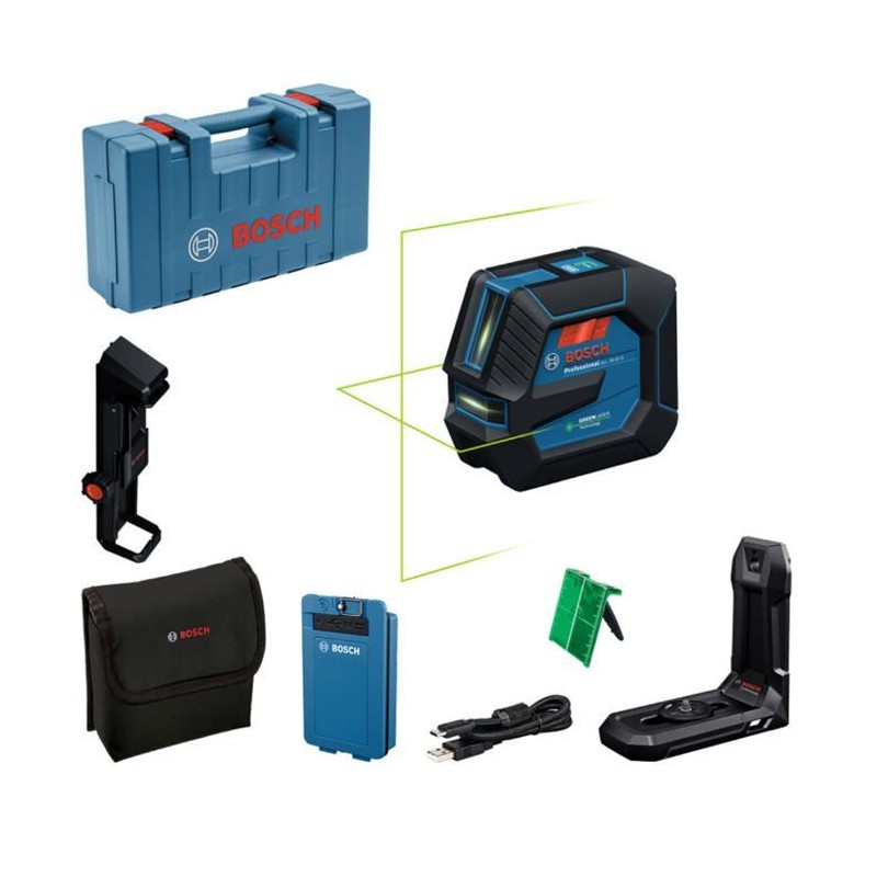 Laser lignes BOSCH GLL 20-22 G + Batterie BA 3.7V 3.0Ah en coffret