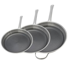 Set de 3 poeles a induction - ELO - Relief Solutions - Inox 18/10 ELOD