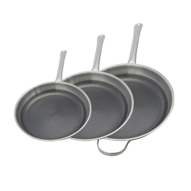 Set de 3 poeles a induction - ELO - Relief Solutions - Inox 18/10 ELOD