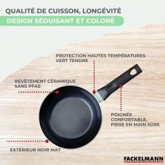 Set de 2 poeles - FACKELMANN - Brandao - Antiadhésives céramique - 1