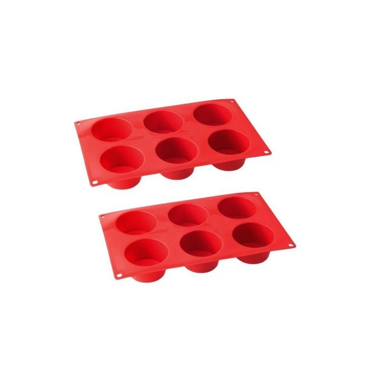 Ensemble de 2 moules a muffins 6 empreintes - DR oeTKER - Flexxibel Love - 30 x 18 cm