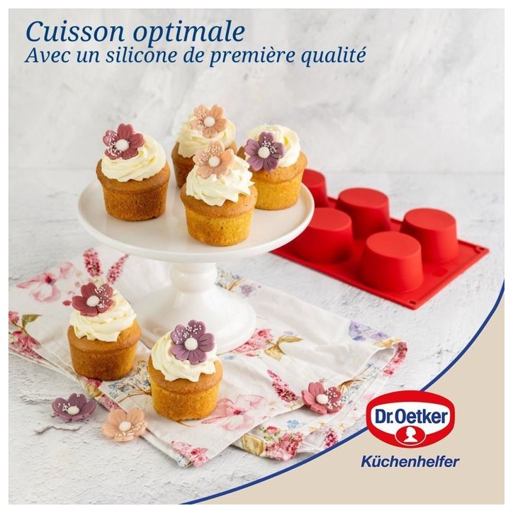 Ensemble de 2 moules a muffins 6 empreintes - DR oeTKER - Flexxibel Love - 30 x 18 cm