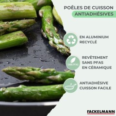 Set de 2 poeles - FACKELMANN - Brandao - Antiadhésives céramique - 2