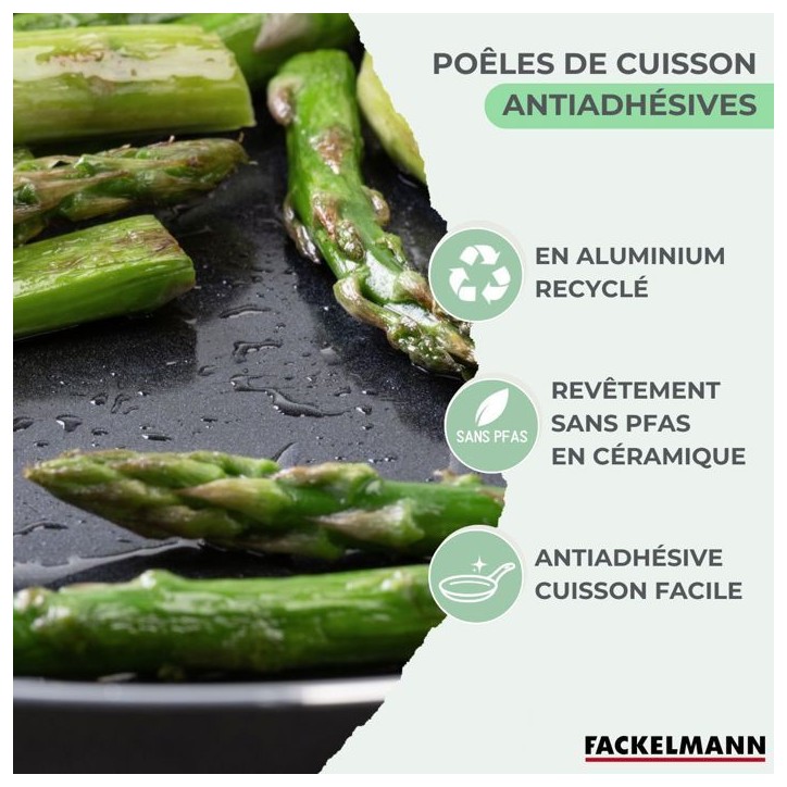 Set de 2 poeles - FACKELMANN - Brandao - Antiadhésives céramique - 24 et 28 cm Set de 2 poeles - FACKELMANN - Brandao - Antiadhésives céramique - 24 et 28 cm