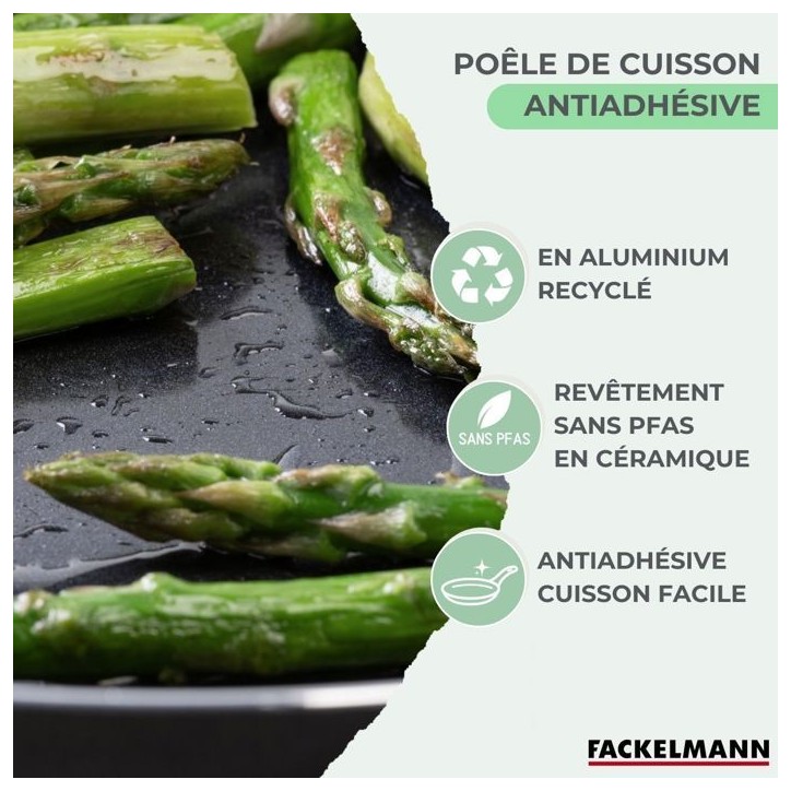 Set de 4 poeles - FACKELMANN - Brandao - Antiadhésives céramique - 16, 20, 24 et 28 cm