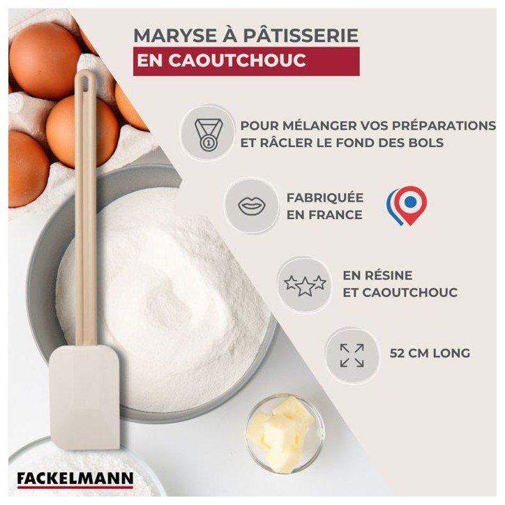 Ensemble de 2 Maryses de pâtisserie de cuisine - FACKELMANN - Manche en résine - 52 cm