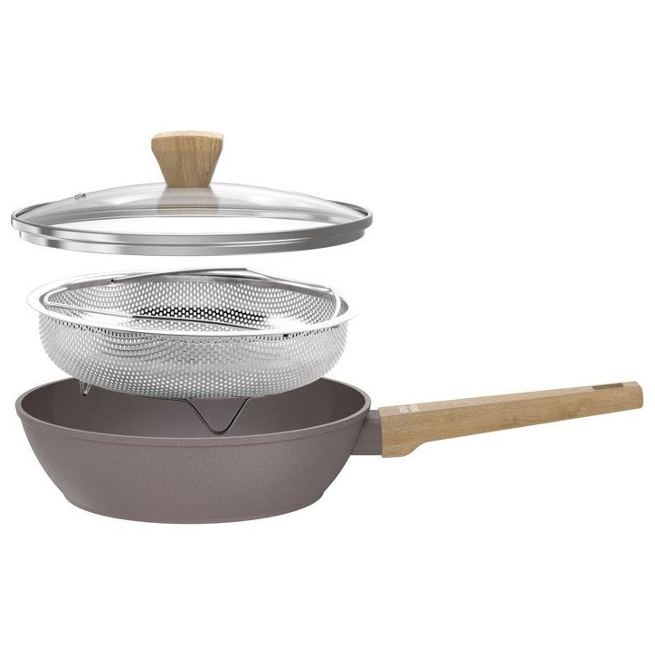 Sauteuse - Tous feux dont induction - ARTHUR MARTIN - AM9910 - Revetement céramique - Ø 28 cm - Couvercle et panier inox - Tau Sauteuse - Tous feux dont induction - ARTHUR MARTIN - AM9910 - Revetement céramique - Ø 28 cm - Couvercle et panier inox - Tau