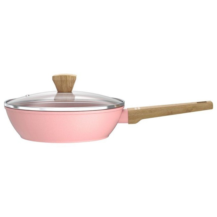 Sauteuse - Tous feux dont induction - ARTHUR MARTIN - AM0333 - Revetement céramique - Ø 24 cm - Avec couvercle et panier inox