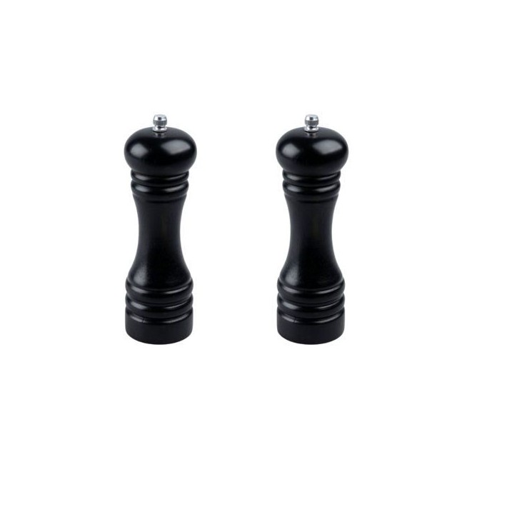 Ensemble de 2 Moulins a poivre manuel - FACKELMANN PROFESIONAL - 18 cm - Noir Ensemble de 2 Moulins a poivre manuel - FACKELMANN PROFESIONAL - 18 cm - Noir
