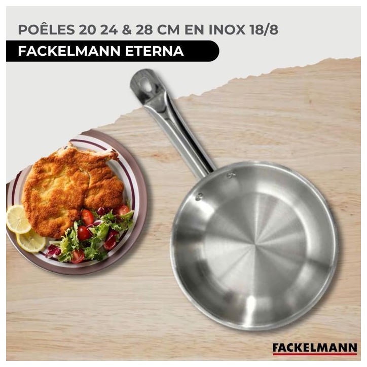 Set de 3 poeles a induction - 20 24 et 28 cm - FACKELMANN Eterna - Acier inoxydable Set de 3 poeles a induction - 20 24 et 28 cm - FACKELMANN Eterna - Acier inoxydable