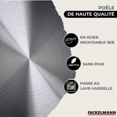 Set de 3 poeles a induction - 20 24 et 28 cm - FACKELMANN Eterna - Aci
