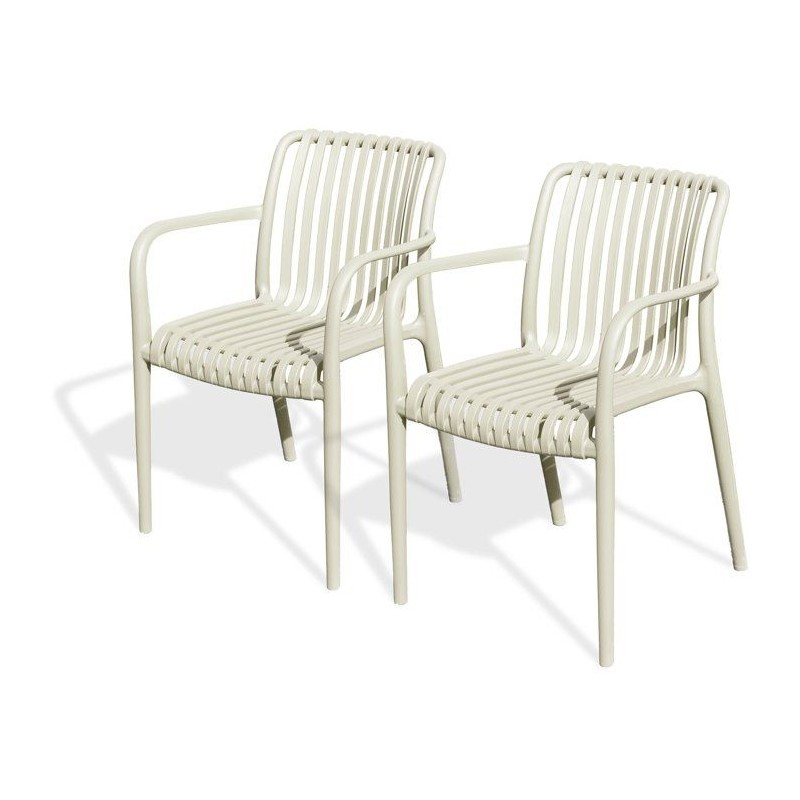 Lot de 2 fauteuils de jardin - CITY GARDEN - Tiago-FT - Empilable - Sa