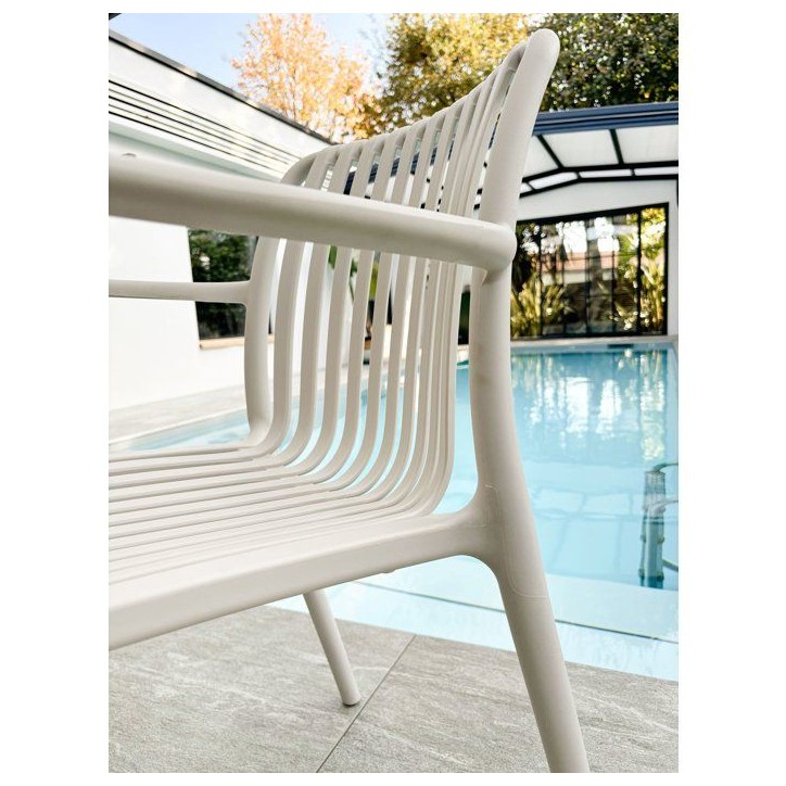 Lot de 2 fauteuils de jardin - CITY GARDEN - Tiago-FT - Empilable - Sable