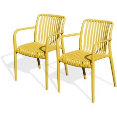 Lot de 2 fauteuils de jardin - CITY GARDEN - Tiago-FT - Empilable - Mo