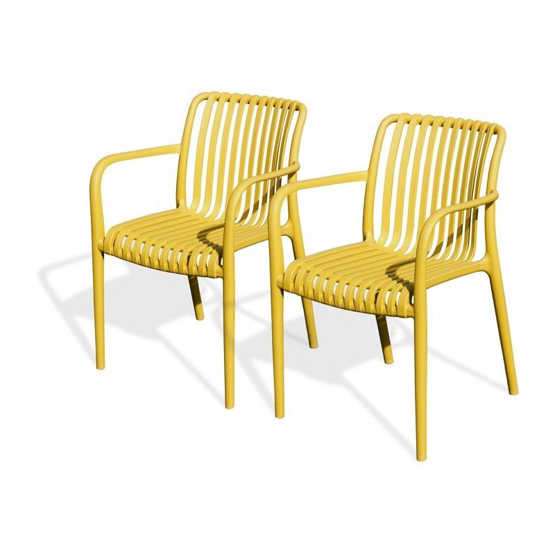 Lot de 2 fauteuils de jardin - CITY GARDEN - Tiago-FT - Empilable - Mo