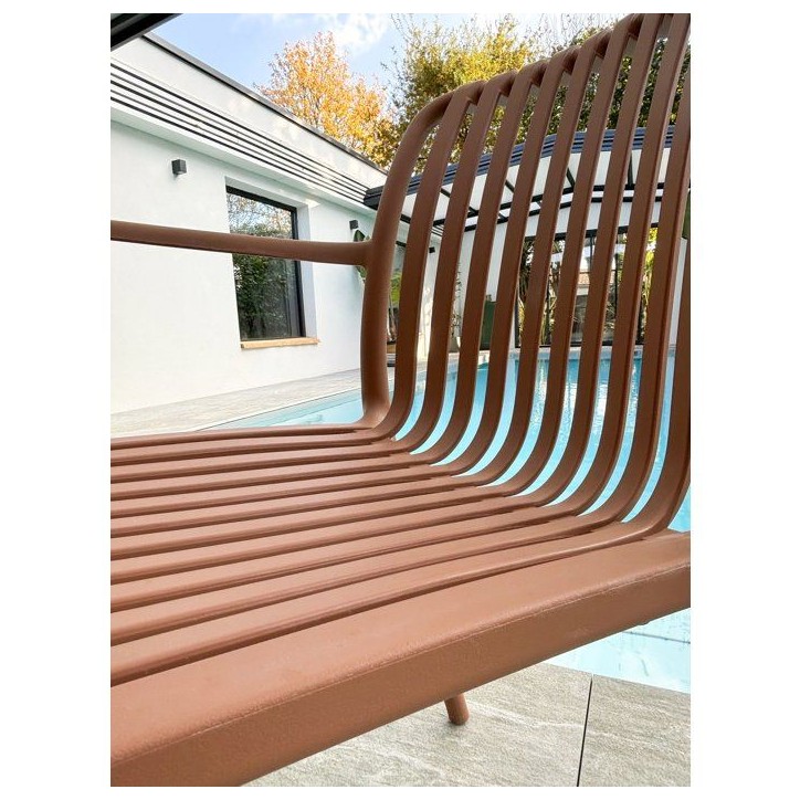 Lot de 2 fauteuils de jardin - CITY GARDEN - Tiago-FT - Empilable - Terracotta
