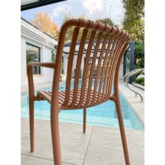 Lot de 2 fauteuils de jardin - CITY GARDEN - Tiago-FT - Empilable - Te