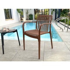Lot de 2 fauteuils de jardin - CITY GARDEN - Tiago-FT - Empilable - Te