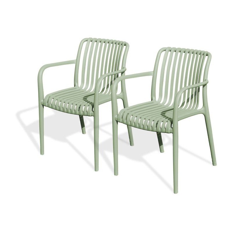 Lot de 2 fauteuils de jardin - CITY GARDEN - Tiago-FT - Empilable - Ol