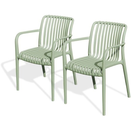 Lot de 2 fauteuils de jardin - CITY GARDEN - Tiago-FT - Empilable - Ol