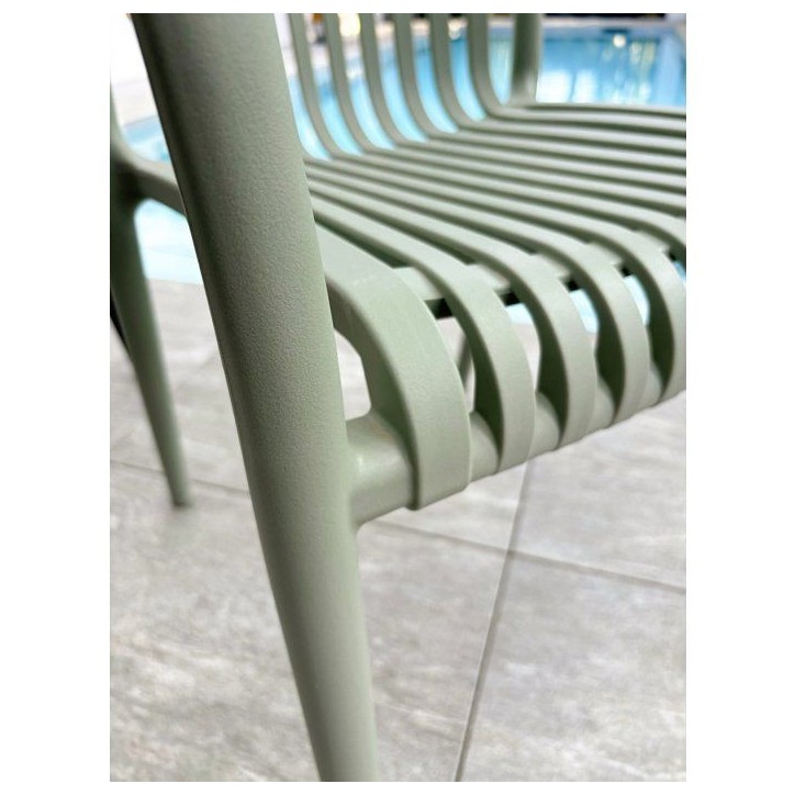 Lot de 2 fauteuils de jardin - CITY GARDEN - Tiago-FT - Empilable - Olive