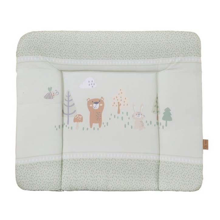 Matelas a langer - ROBA - WOODLAND BUDDIES - 85 x 75 cm - Bords réhaussés - Vert pastel motif animaux Matelas a langer - ROBA - WOODLAND BUDDIES - 85 x 75 cm - Bords réhaussés - Vert pastel motif animaux