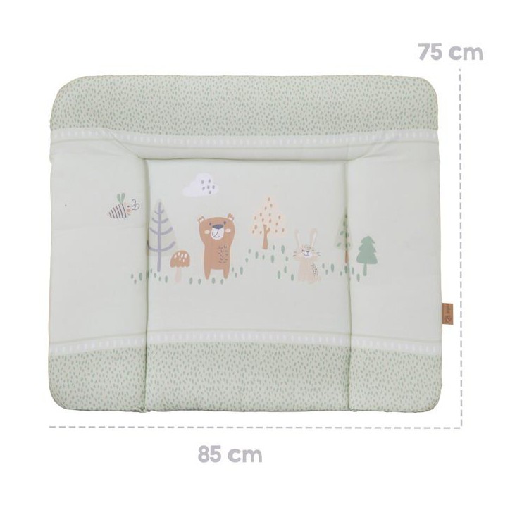 Matelas a langer - ROBA - WOODLAND BUDDIES - 85 x 75 cm - Bords réhaussés - Vert pastel motif animaux Matelas a langer - ROBA - WOODLAND BUDDIES - 85 x 75 cm - Bords réhaussés - Vert pastel motif animaux