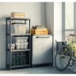Etagere modulable KETER - Noir - 60 x 30 x 135 cm - 4 tablettes résistantes a l'humidité Etagere modulable KETER - Noir - 60 x 30 x 135 cm - 4 tablettes résistantes a l'humidité