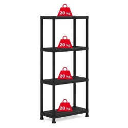 Etagere modulable KETER - Noir - 60 x 30 x 135 cm - 4 tablettes résis