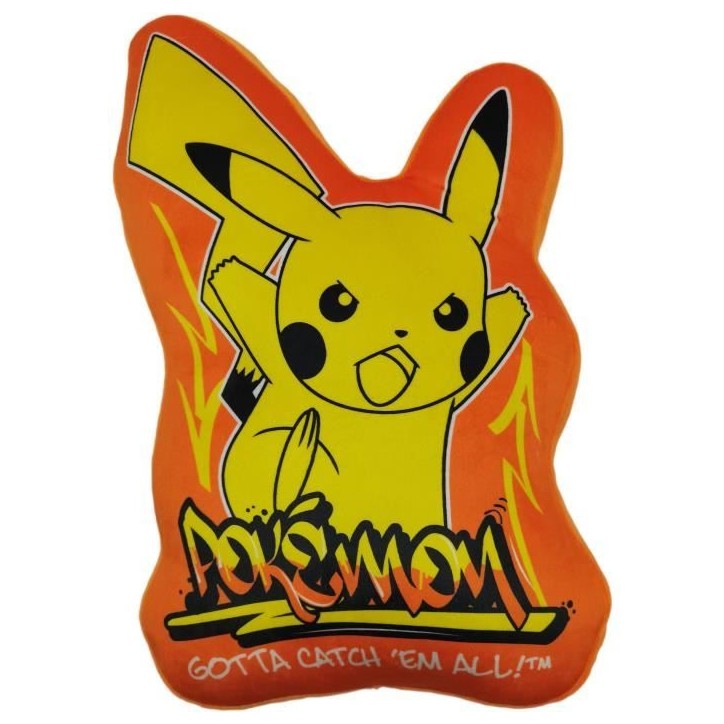 Coussin premium 3D en Velboa - POKEMON - Pikachu - 40 cm Coussin premium 3D en Velboa - POKEMON - Pikachu - 40 cm