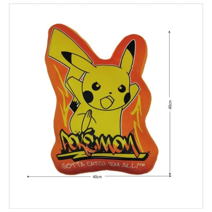 Coussin premium 3D en Velboa - POKEMON - Pikachu - 40 cm Coussin premium 3D en Velboa - POKEMON - Pikachu - 40 cm