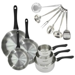 Batterie de cuisine a induction - FACKELMANN - Geneva - Inox 18/8 - 12