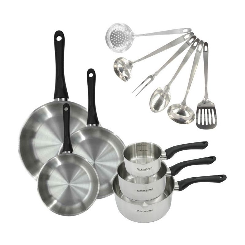 Batterie de cuisine a induction - FACKELMANN - Geneva - Inox 18/8 - 12