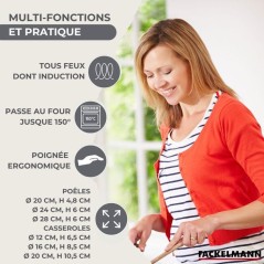 Batterie de cuisine a induction - FACKELMANN - Geneva - Inox 18/8 - 12