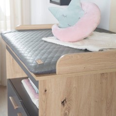 Chambre bébé duo : Lit 60 x 120 cm + commode a langer évolutive - A