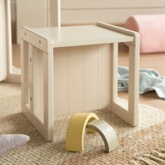 Tabouret évolutif enfant - ROBA - 3 hauteurs - Style campagne - Beige