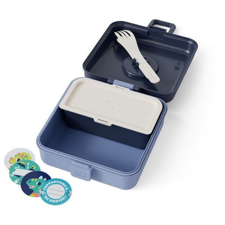 Boite a Sandwich Enfant - MONBENTO - Couverts inclus - Sans BPA - Snacky Bleu Infinity Boite a Sandwich Enfant - MONBENTO - Couverts inclus - Sans BPA - Snacky Bleu Infinity