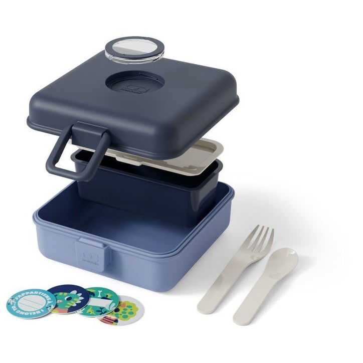 Boite a Sandwich Enfant - MONBENTO - Couverts inclus - Sans BPA - Snacky Bleu Infinity Boite a Sandwich Enfant - MONBENTO - Couverts inclus - Sans BPA - Snacky Bleu Infinity