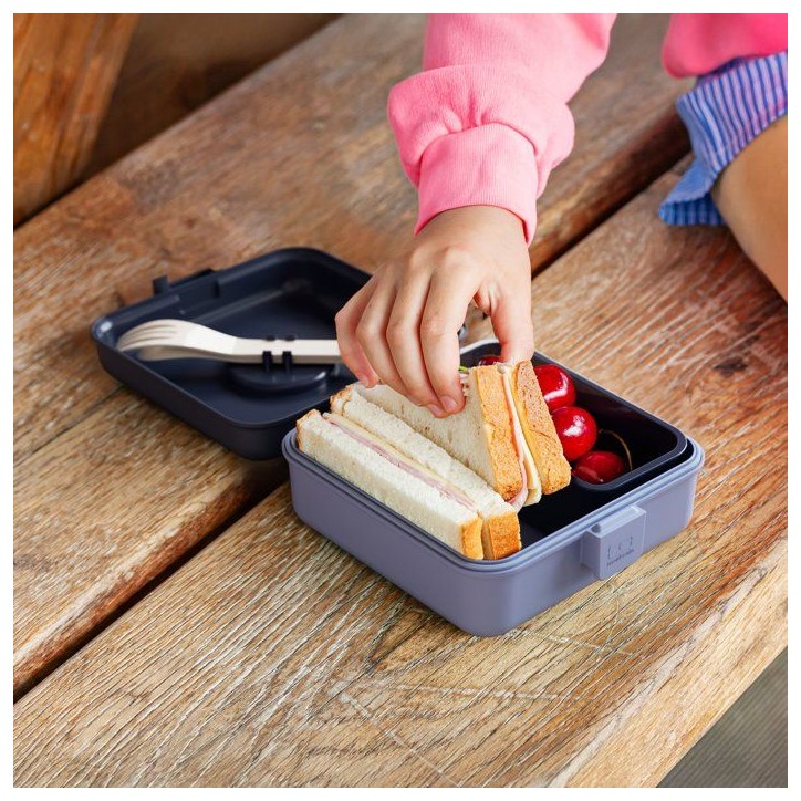 Boite a Sandwich Enfant - MONBENTO - Couverts inclus - Sans BPA - Snacky Bleu Infinity Boite a Sandwich Enfant - MONBENTO - Couverts inclus - Sans BPA - Snacky Bleu Infinity