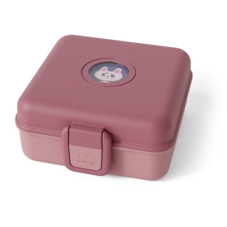Boite a Sandwich Enfant - MONBENTO - Couverts inclus - Sans BPA - Snacky Rose Blush