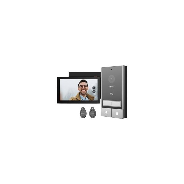 Visiophone - EZVIZ - HP7 - 2 FAMILY KIT - Platine de rue double bouton - 2 écrans intérieurs