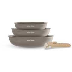 Set de 3 poeles - Tous feux dont induction - ARTHUR MARTIN - AM4587 -