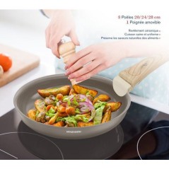 Set de 3 poeles - Tous feux dont induction - ARTHUR MARTIN - AM4587 -
