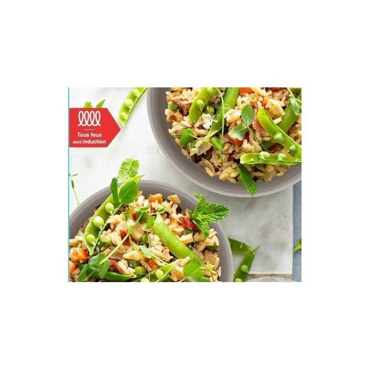 Batterie de cuisine - Tous feux dont induction - ARTHUR MARTIN - AM9192 - Aluminium revetement céramique - 5 pieces - Taupe