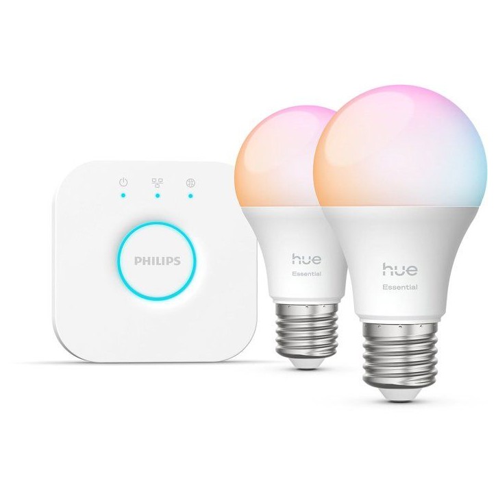 Kit de démarrage - Philips Hue - 1 Bridge - 2 ampoules A60 - Lumiere blanche et colorée Kit de démarrage - Philips Hue - 1 Bridge - 2 ampoules A60 - Lumiere blanche et colorée