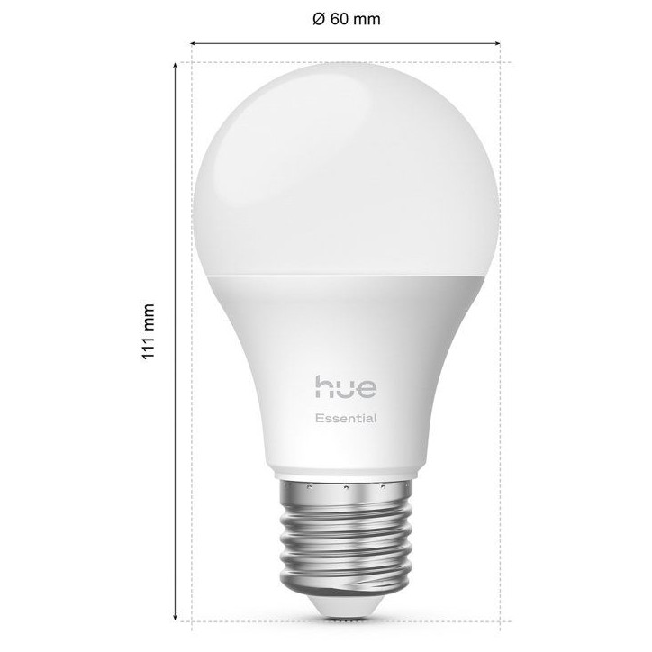 Pack de 3 ampoules - Philips Hue - Essential - E27 - A60 - Lumiere blanche et colorée - 8 W Pack de 3 ampoules - Philips Hue - Essential - E27 - A60 - Lumiere blanche et colorée - 8 W