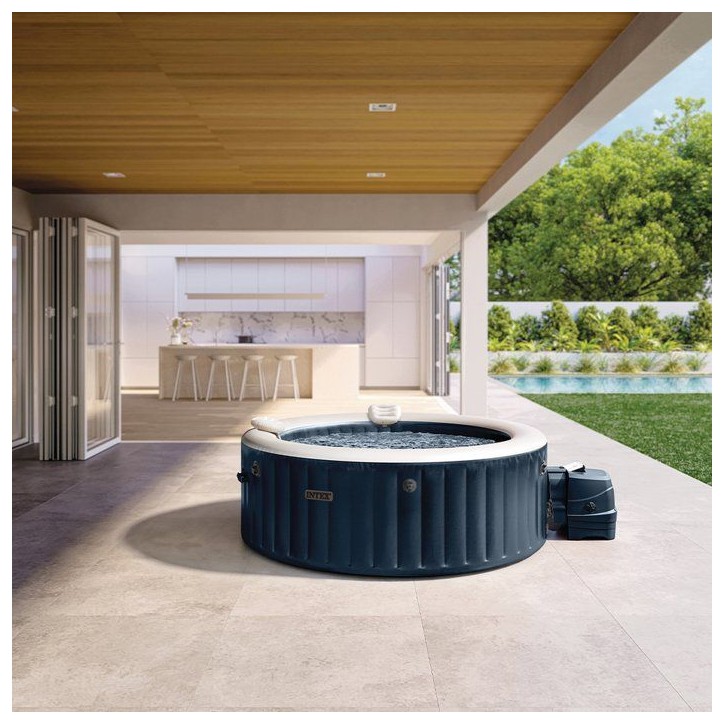 Spa gonflable INTEX - Blue Navy - 196 x 196 x 71 cm - 4 places - Carré - 28430NP
