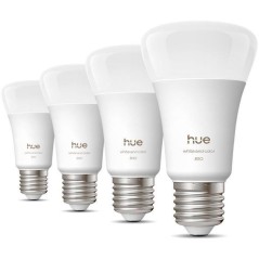 Pack de 4 ampoules LED connectées A60 - PHILIPS HUE - Lumiere blanche