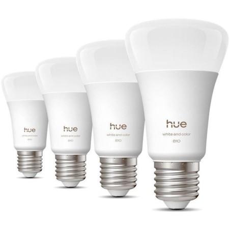 Pack de 4 ampoules LED connectées A60 - PHILIPS HUE - Lumiere blanche