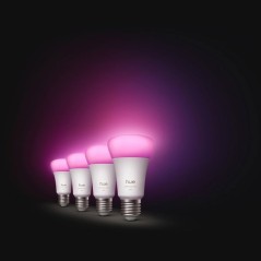 Pack de 4 ampoules LED connectées A60 - PHILIPS HUE - Lumiere blanche